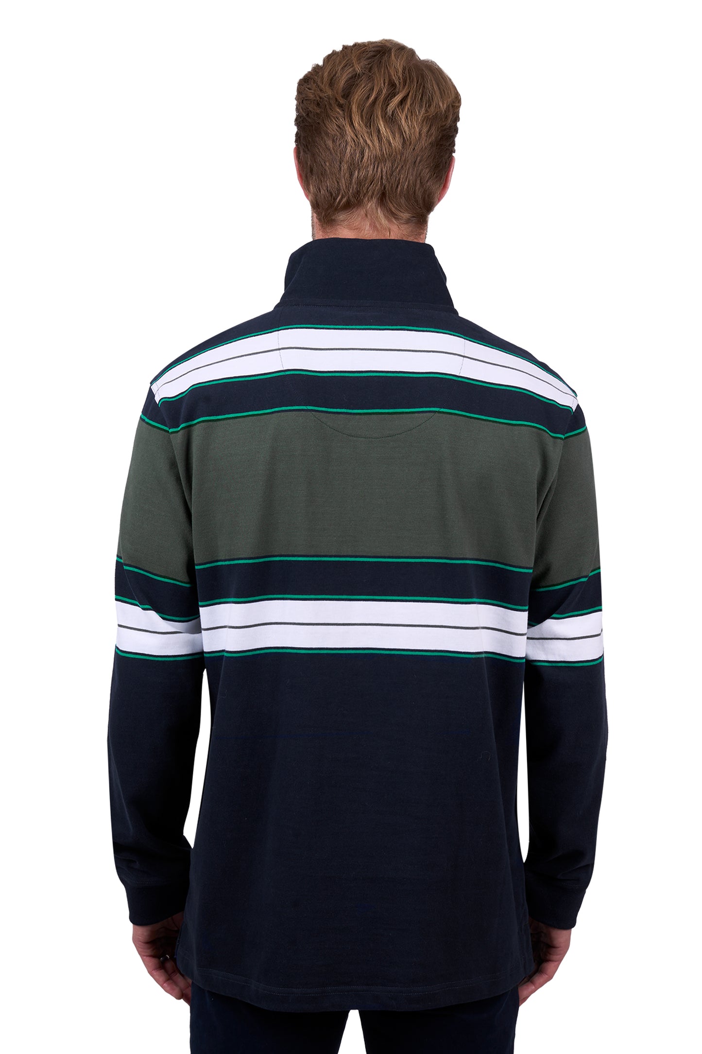 Thomas Cook Men's LUCAS 1/4 ZIP RUGBY - NAVY/GREEN