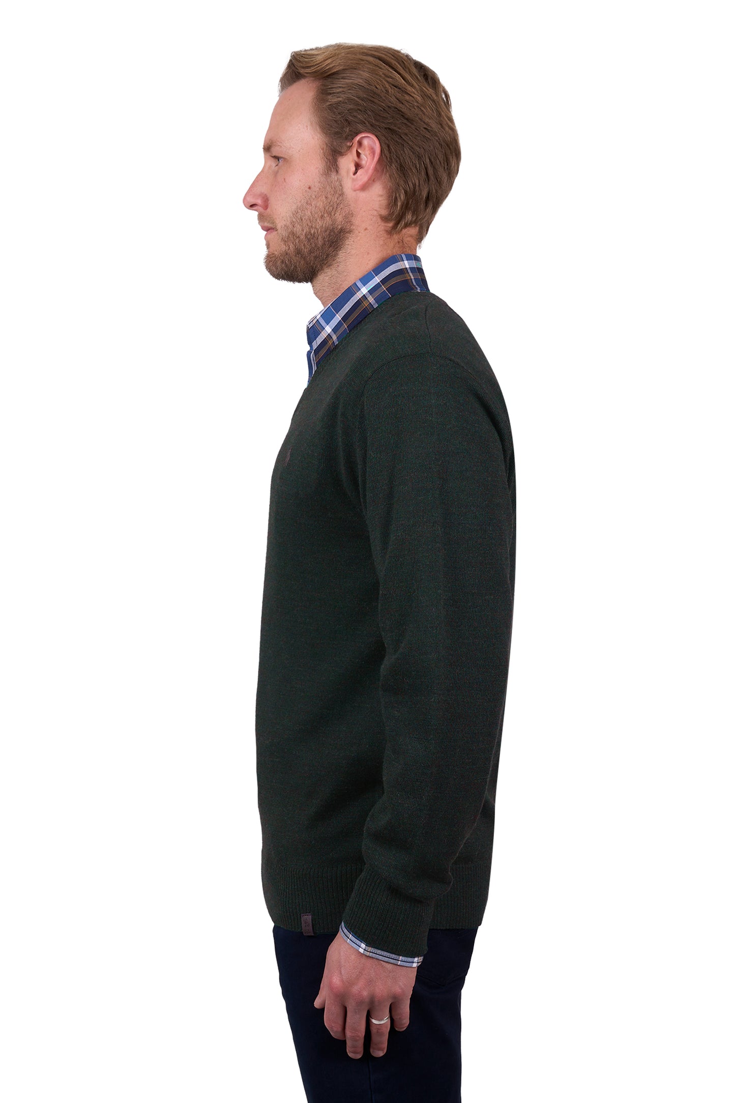 Thomas Cook Men's MATT V NECK JUMPER - OLIVE MARLE