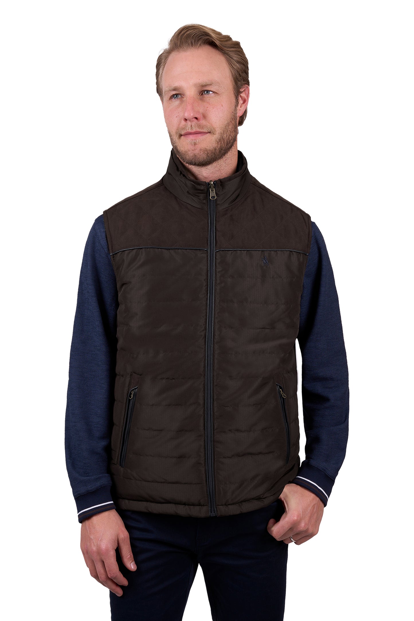 Thomas Cook Men's NATHAN REVS VEST - Dark Brown/Navy