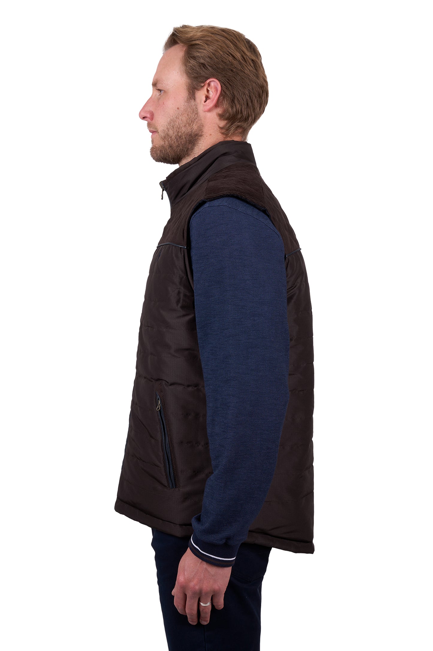 Thomas Cook Men's NATHAN REVS VEST - Dark Brown/Navy