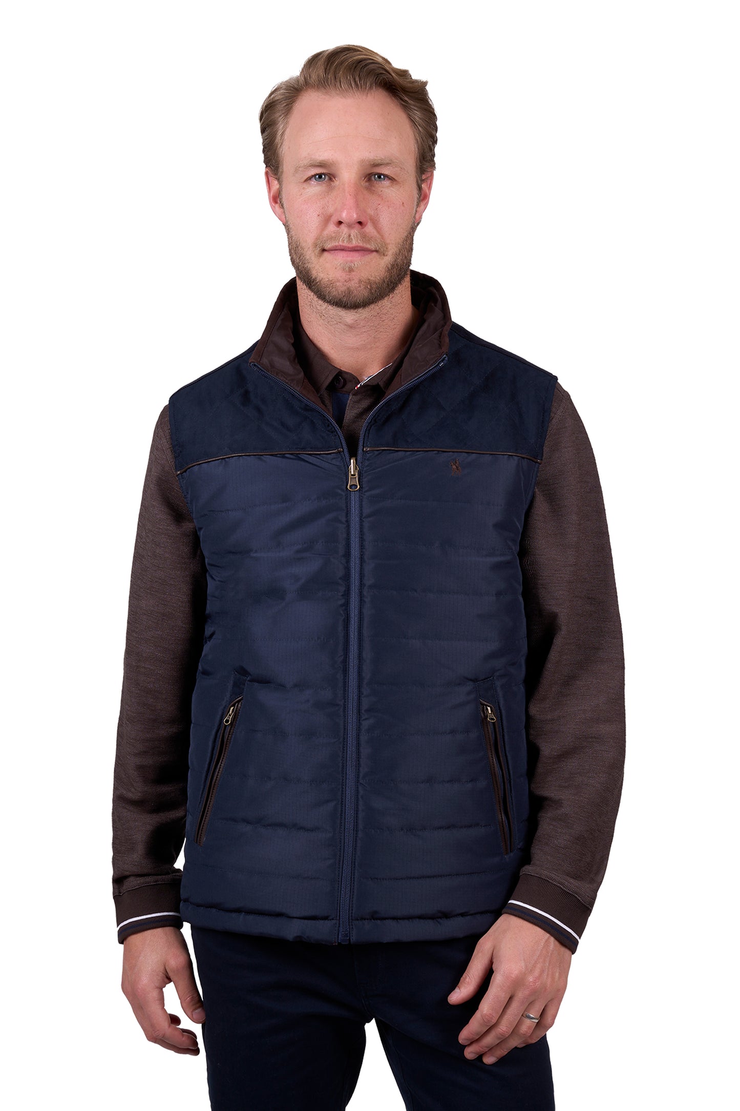 Thomas Cook Men's NATHAN REVS VEST - Dark Brown/Navy