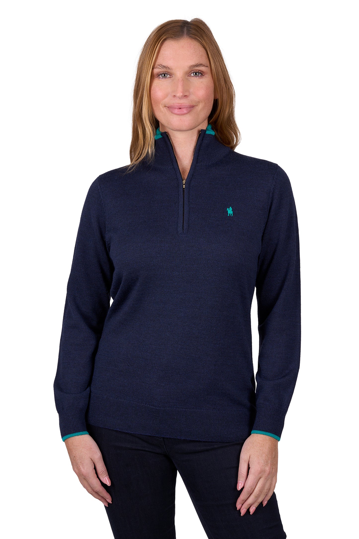 Thomas Cook Women's JEANETTE 1/4 ZIP JUMPER - Navy Marle
