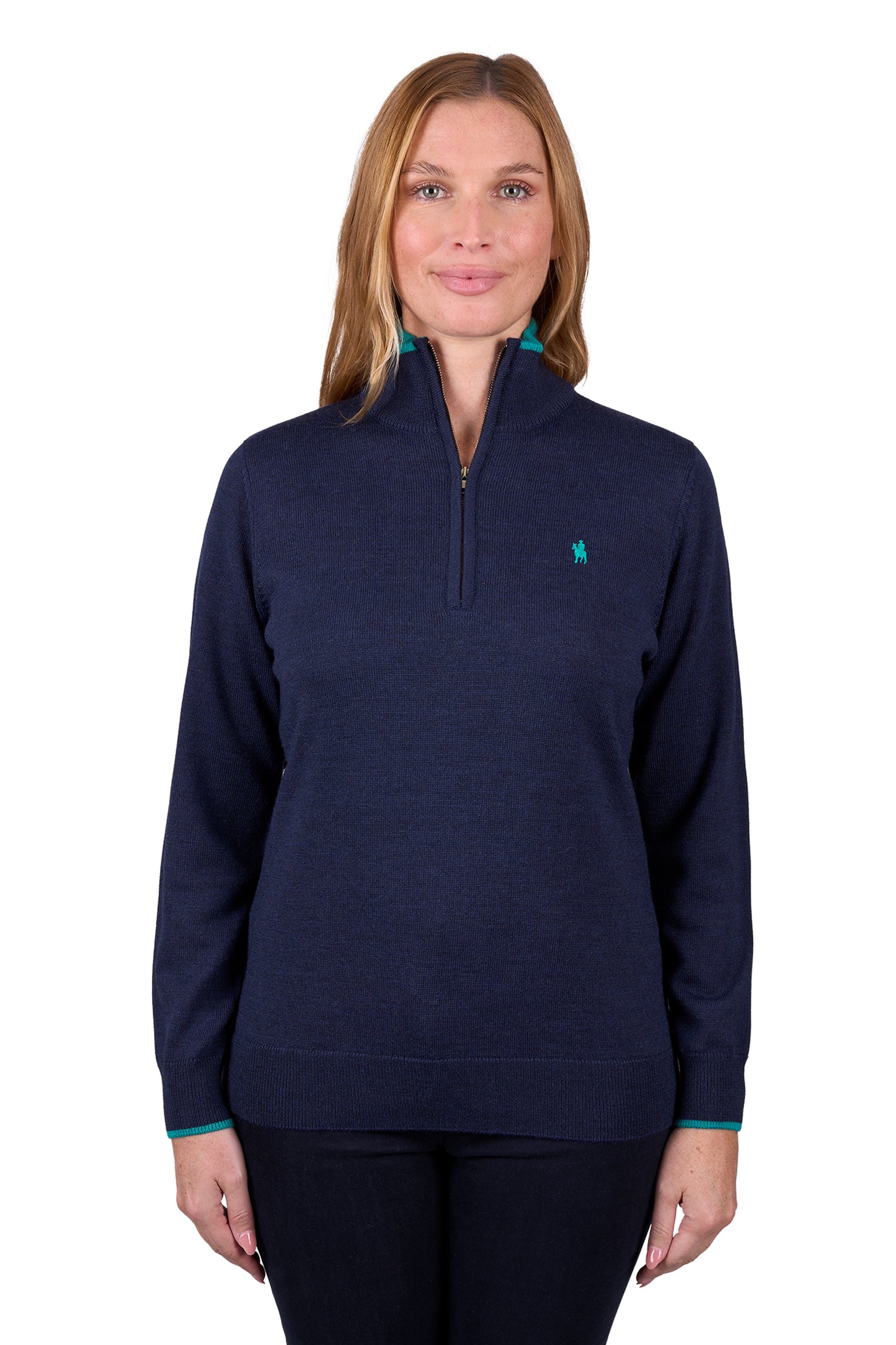 Thomas Cook Women's JEANETTE 1/4 ZIP JUMPER - Navy Marle