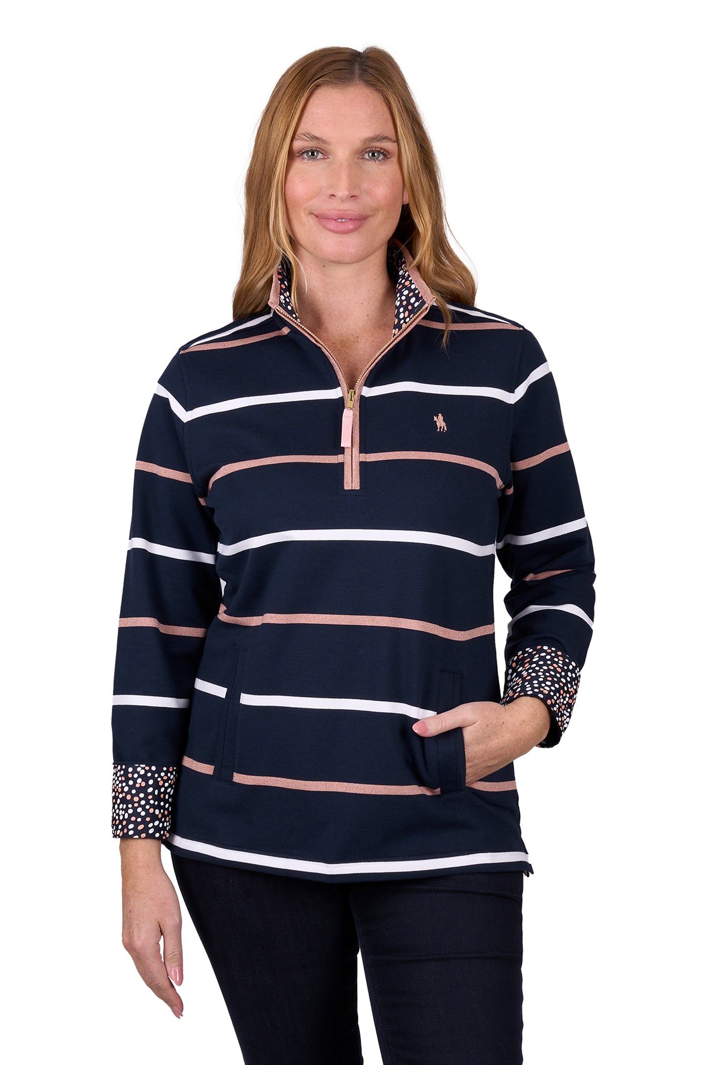 Thomas Cook Women's Matilda 1/4 Zip Rugby - Navy