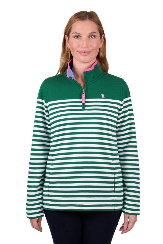 Thomas Cook Women's Andrea 1/4 Zip Rugby - Green