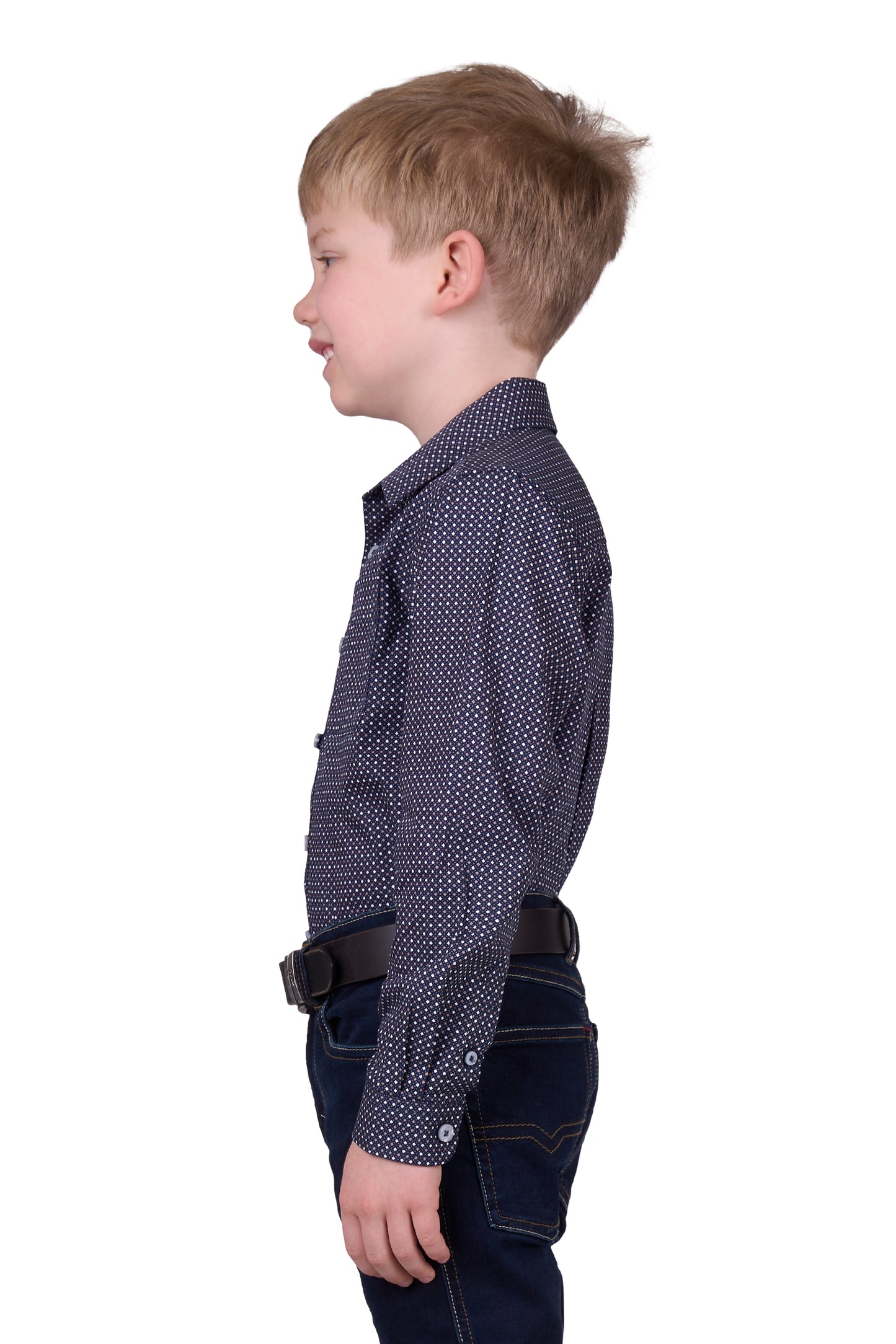 Thomas Cook BOYS ARLO 1PKT LS SHIRT - NAVY/TAN