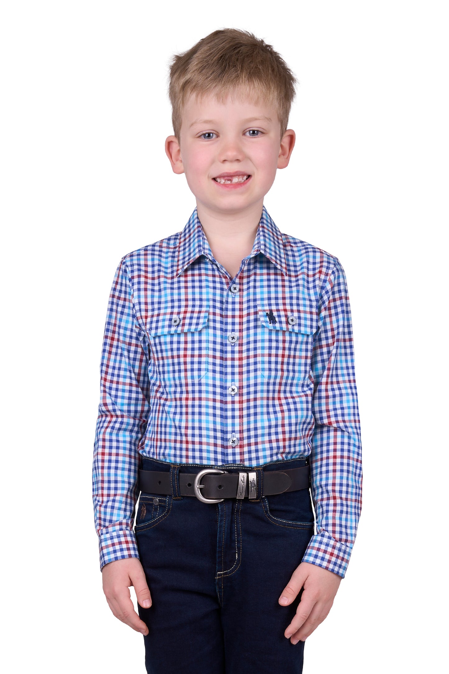 Thomas Cook BOYS FRED 2PKT LS SHIRT - NAVY/RED