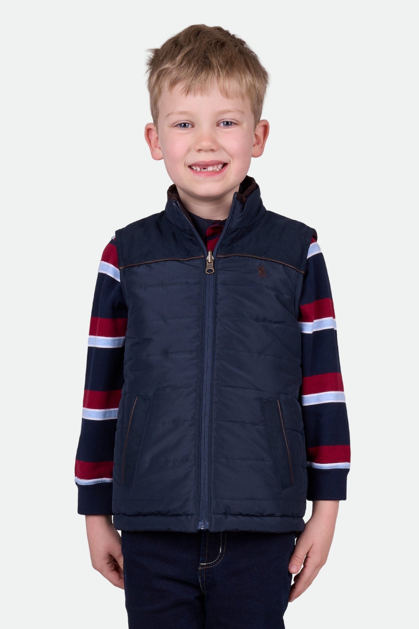 Thomas Cook BOYS NATHAN REVS VEST - DARK BROWN/NAVY
