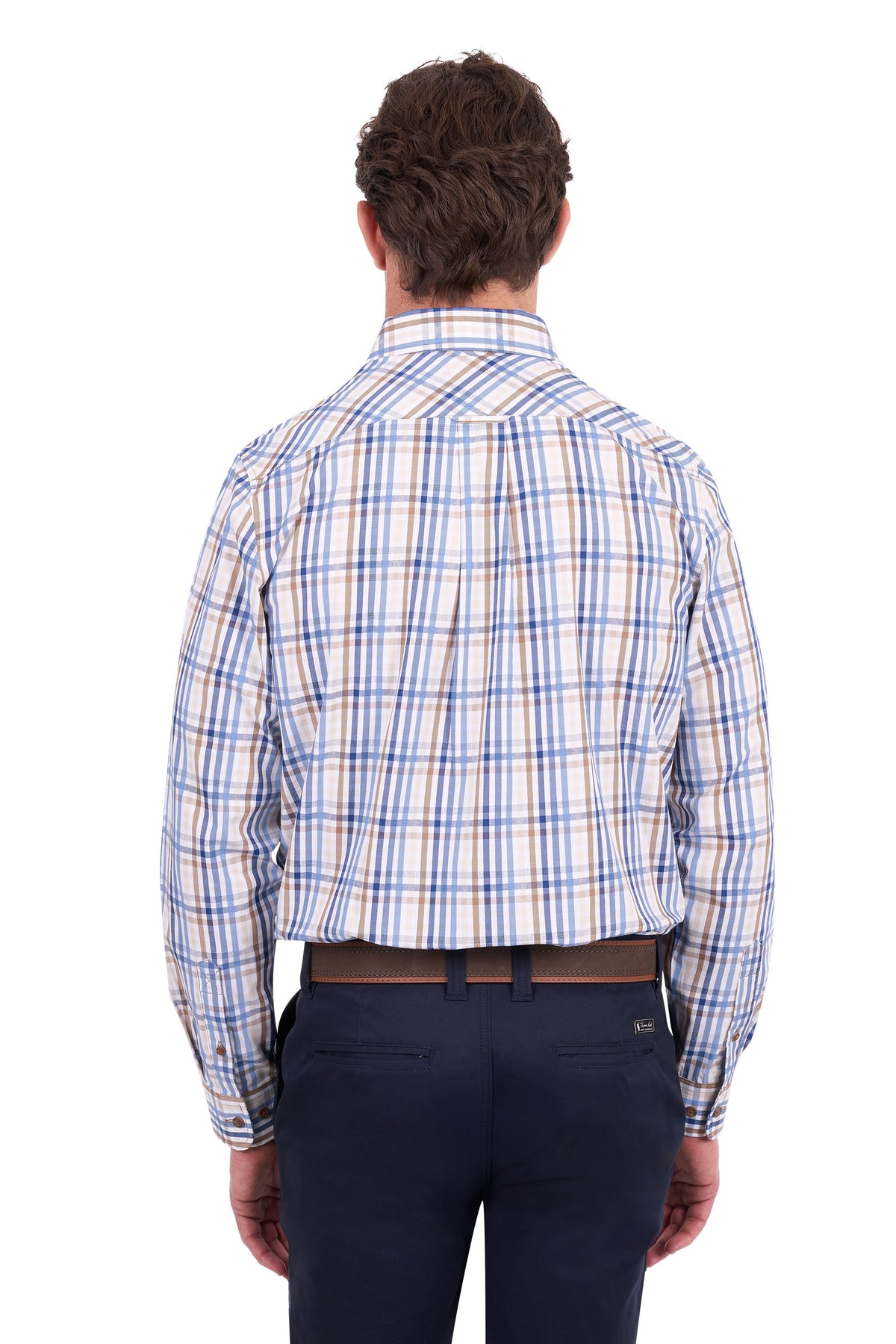 Thomas Cook Tommy Men's 2 Pocket Long Sleeve Shirt – Tan/Navy