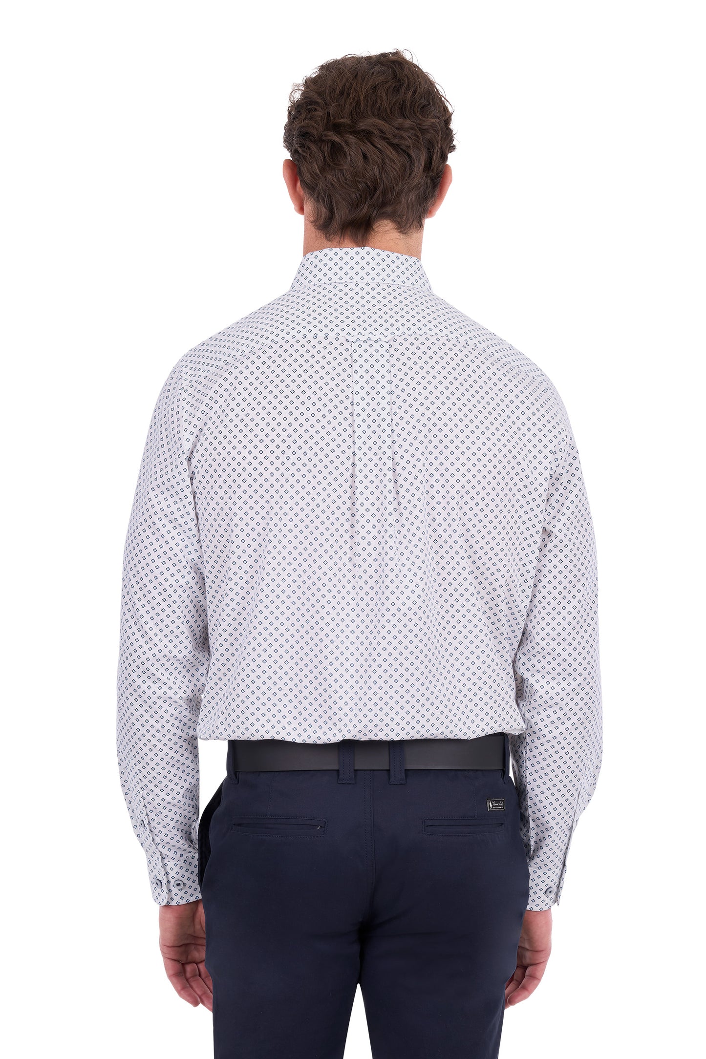 Thomas Cook Albie Men's 2 Pocket Long Sleeve Shirt – White/Navy