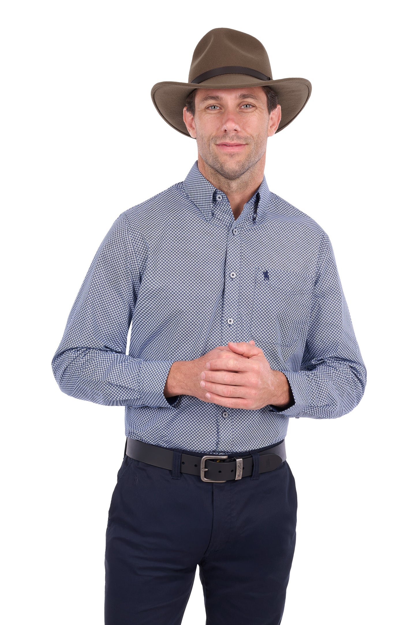 Thomas Cook Archie Men's Long Sleeve Shirt – Navy/Tan