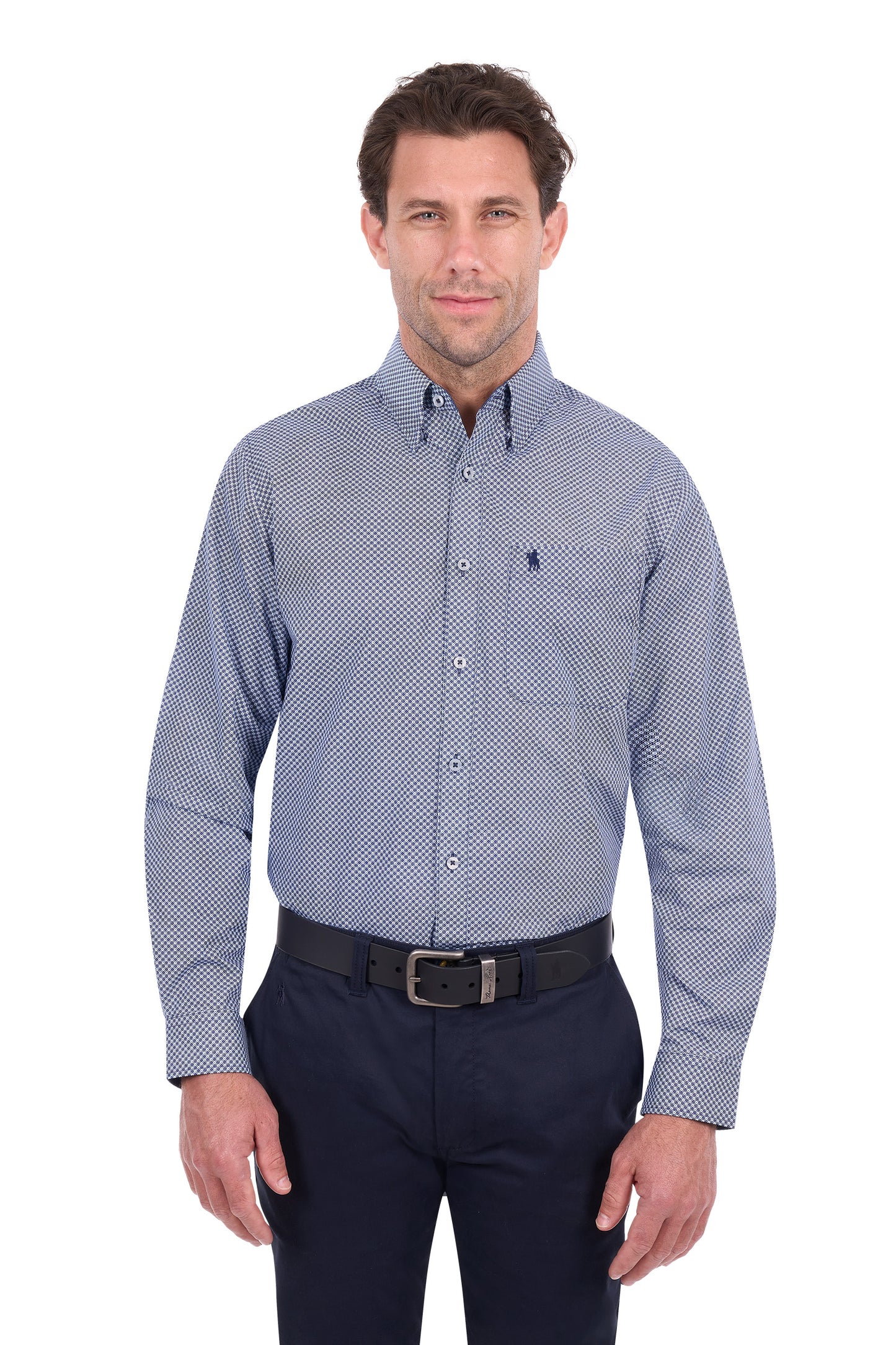 Thomas Cook Archie Men's Long Sleeve Shirt – Navy/Tan