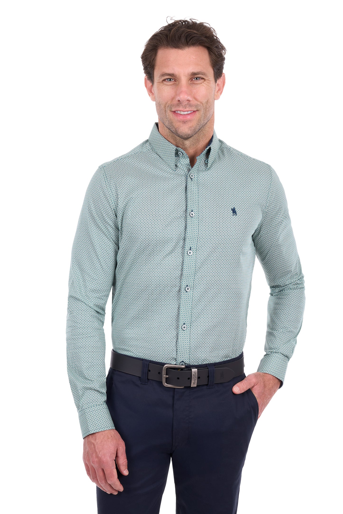 Thomas Cook Arthur Men's Long Sleeve Shirt – Sage/Navy