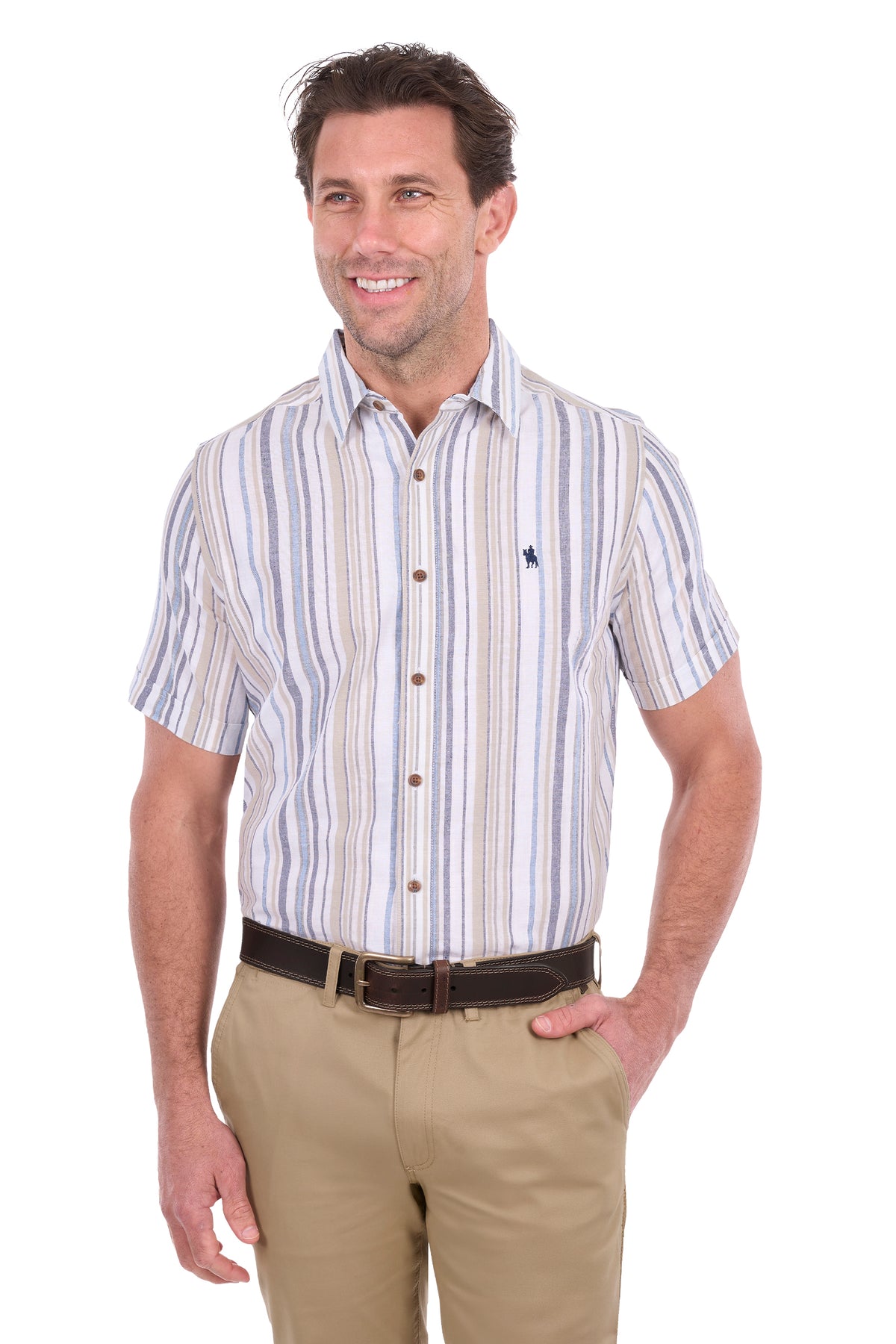 Thomas Cook Men's Max Short Sleeve Shirt - Navy/Tan