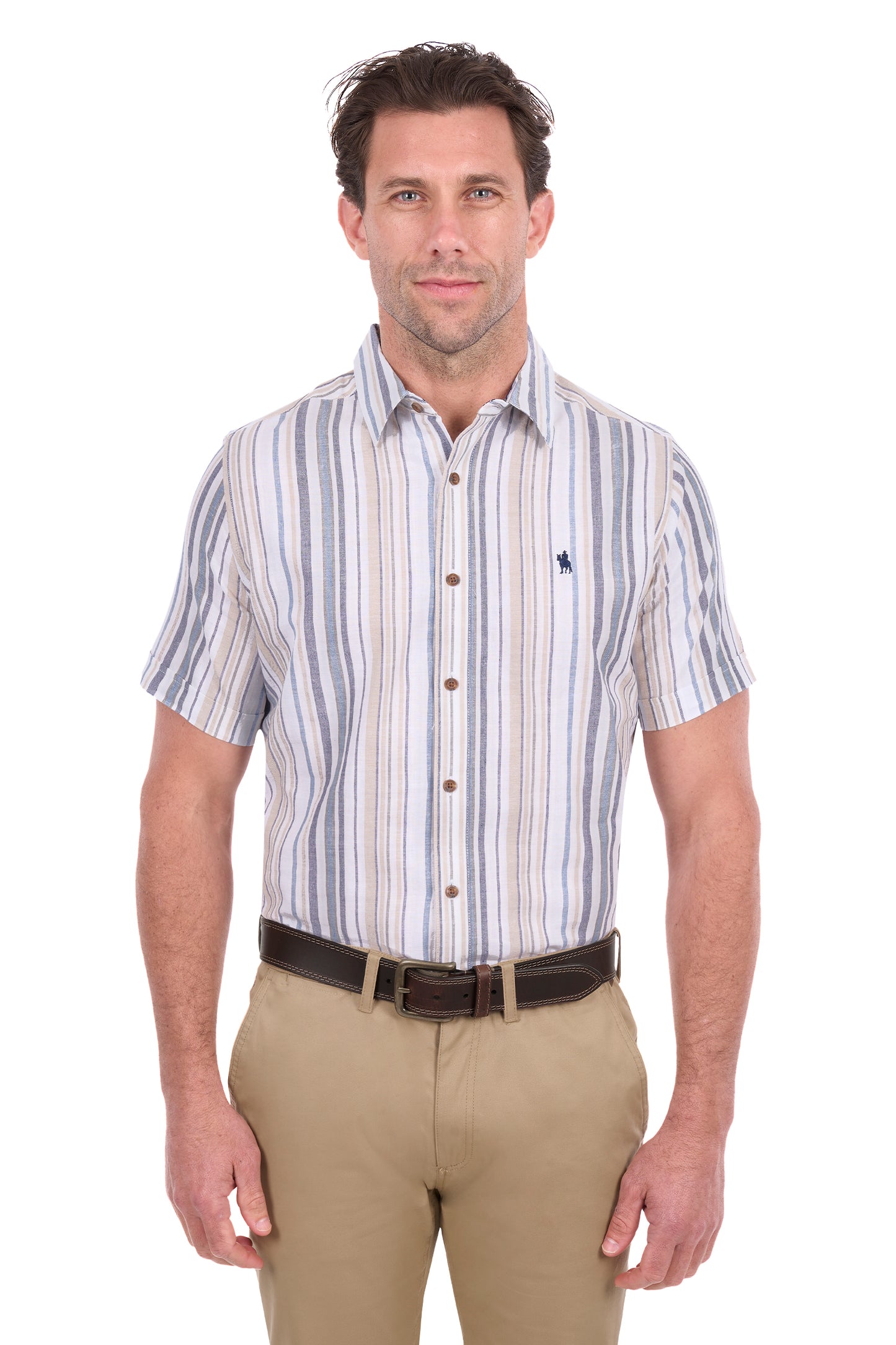 Thomas Cook Men's Max Short Sleeve Shirt - Navy/Tan