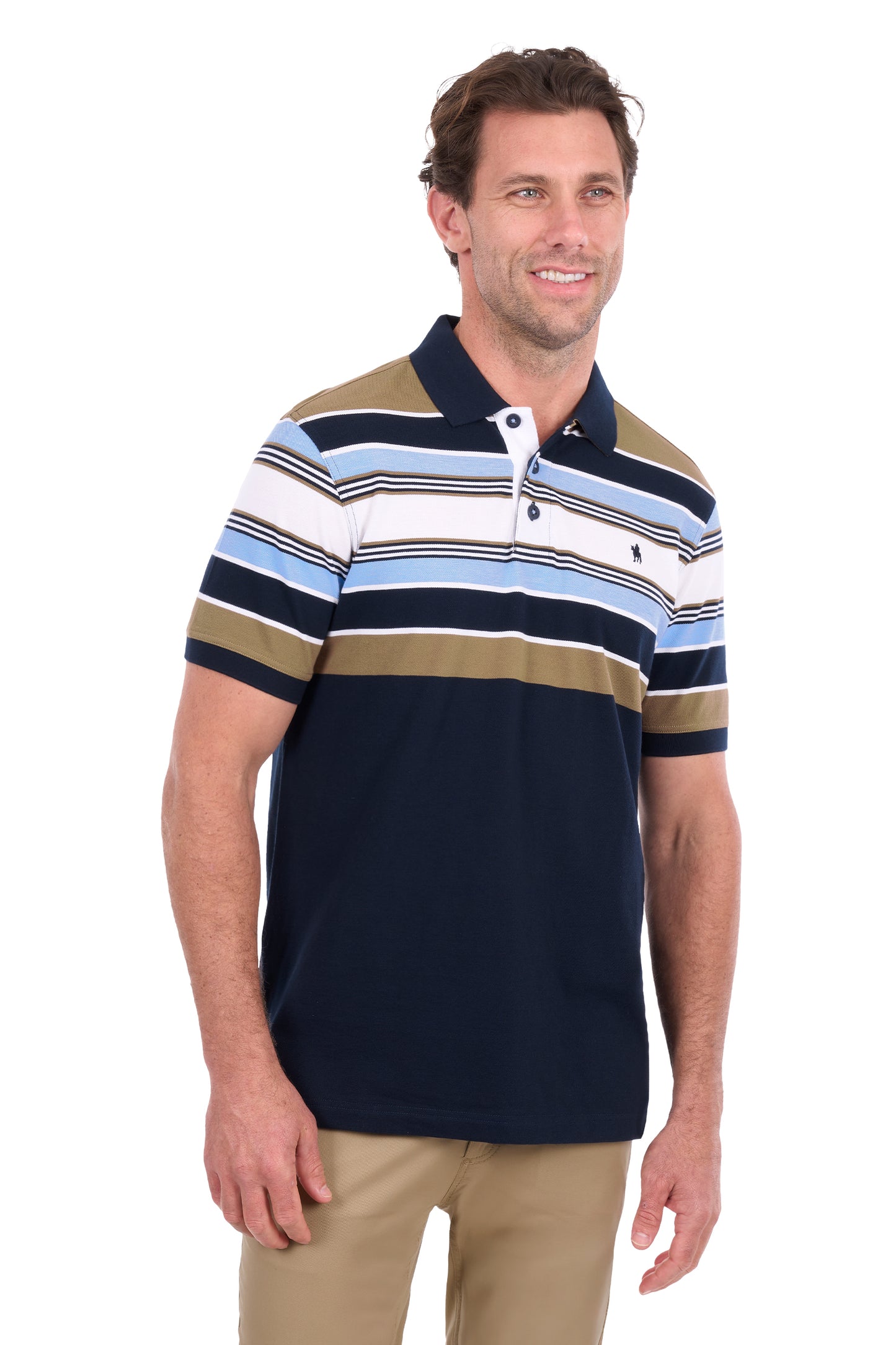 Thomas Cook Men’s Phillip Short Sleeve Polo – Navy/Tan