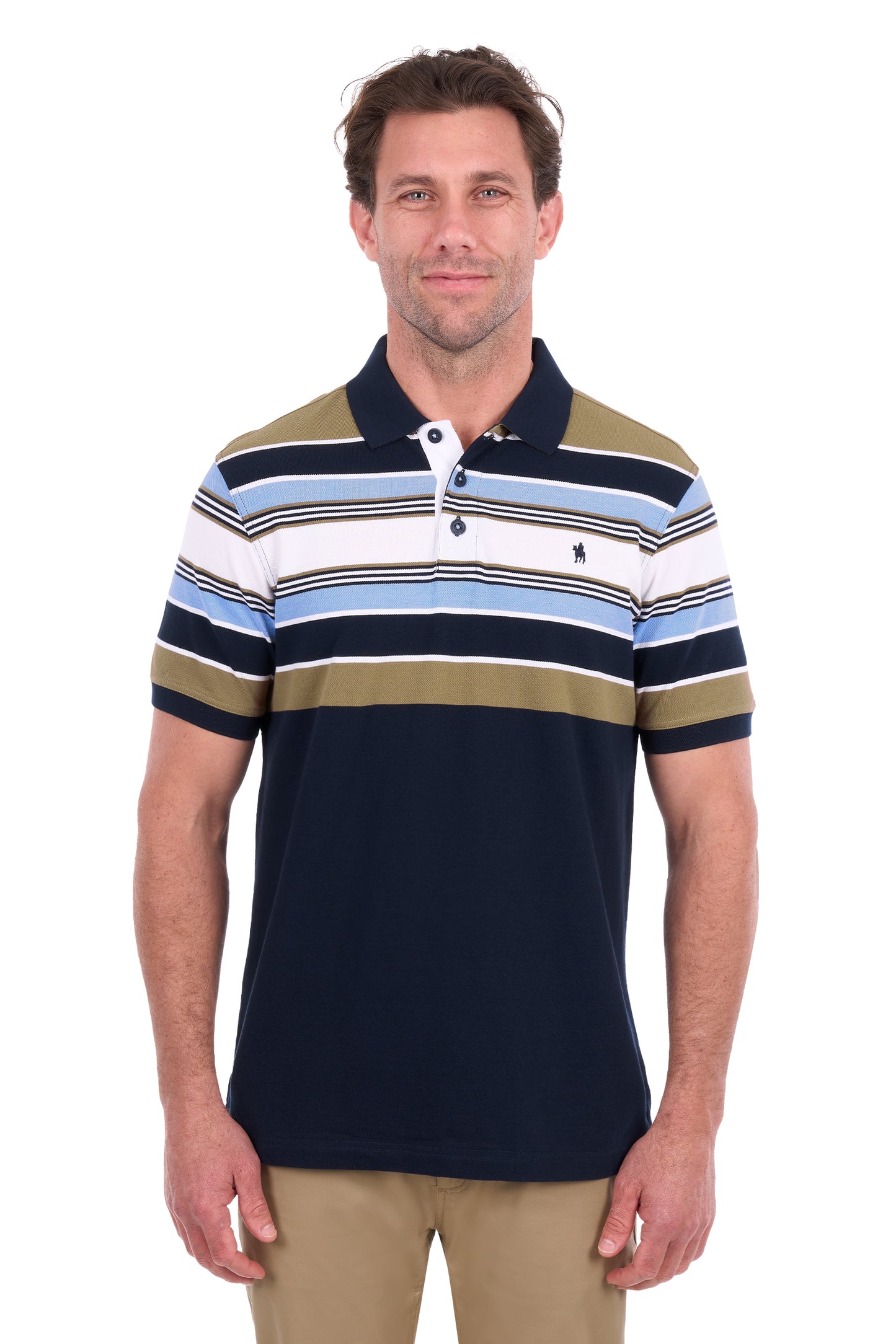 Thomas Cook Men’s Phillip Short Sleeve Polo – Navy/Tan