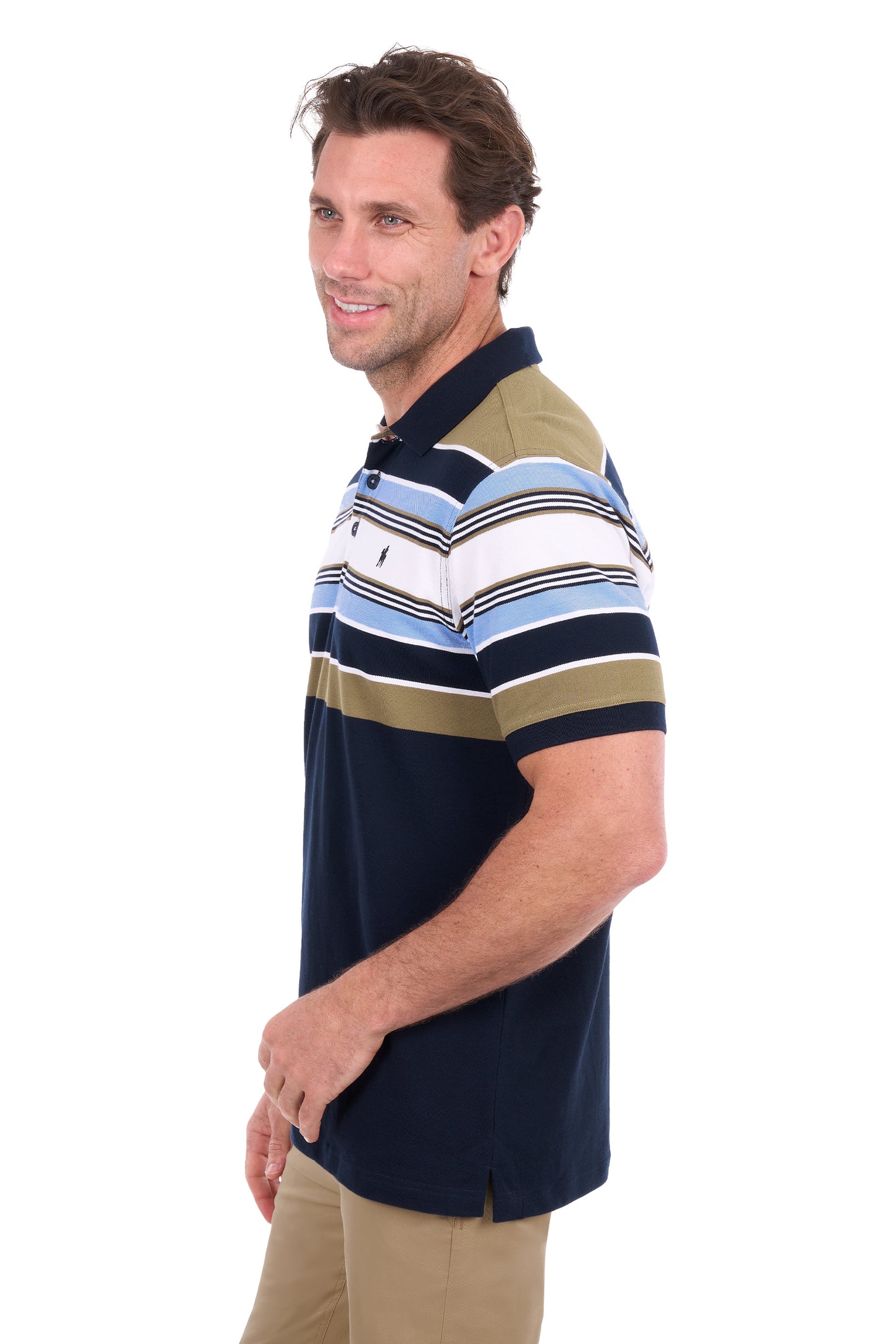 Thomas Cook Men’s Phillip Short Sleeve Polo – Navy/Tan