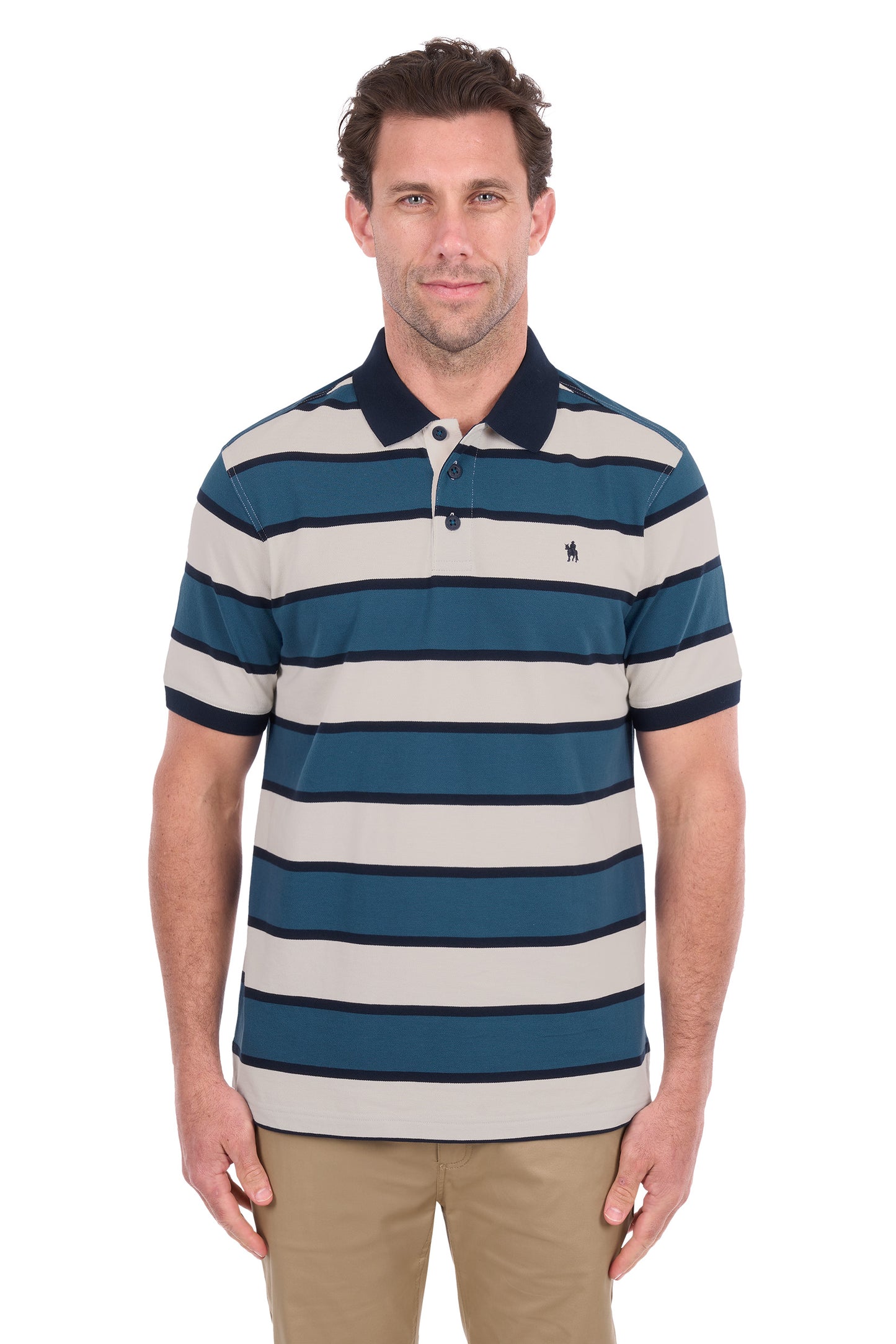 Thomas Cook Men's Martin Short Sleeve Polo – Off White/Washed Blue