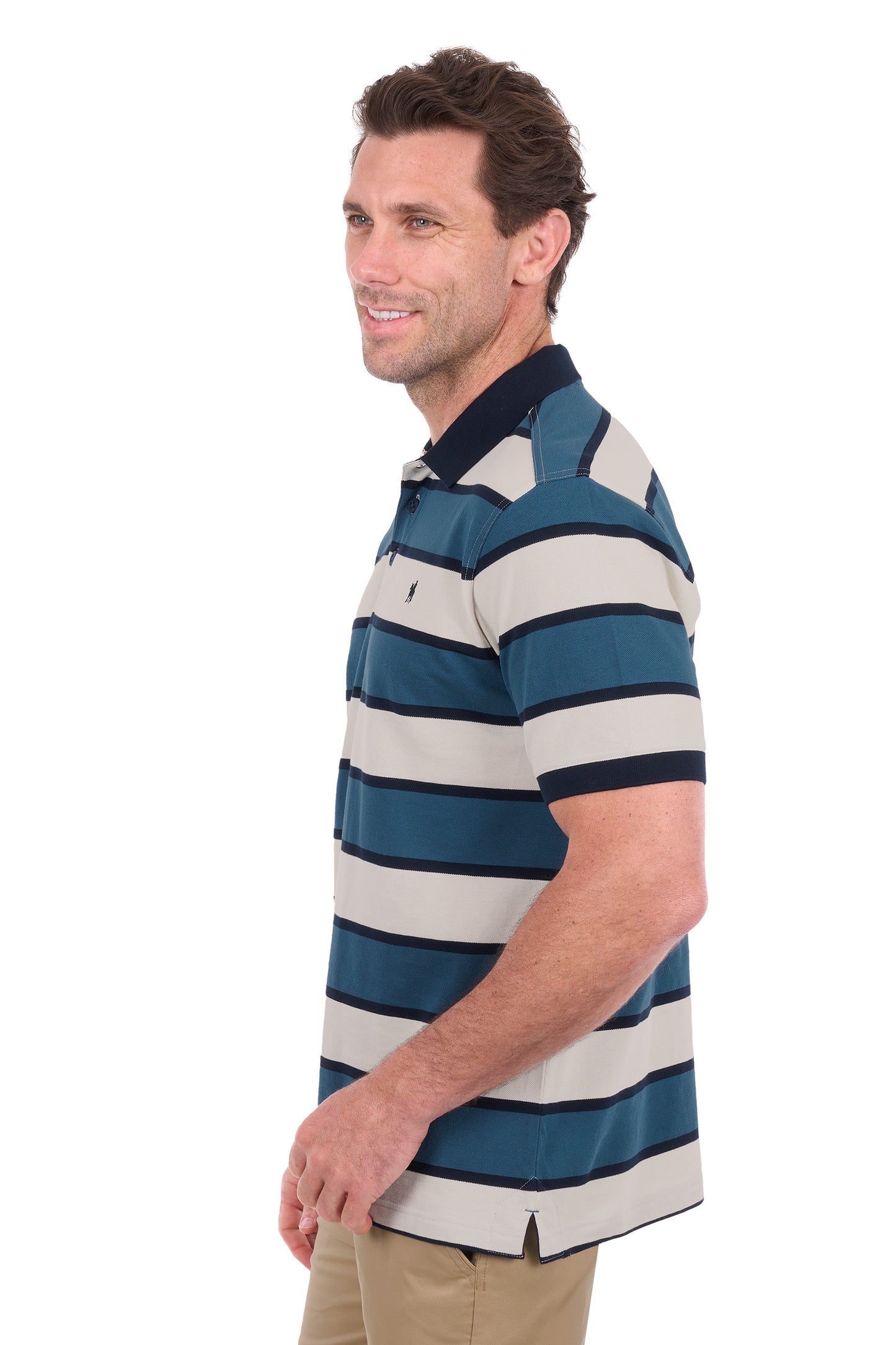 Thomas Cook Men's Martin Short Sleeve Polo – Off White/Washed Blue