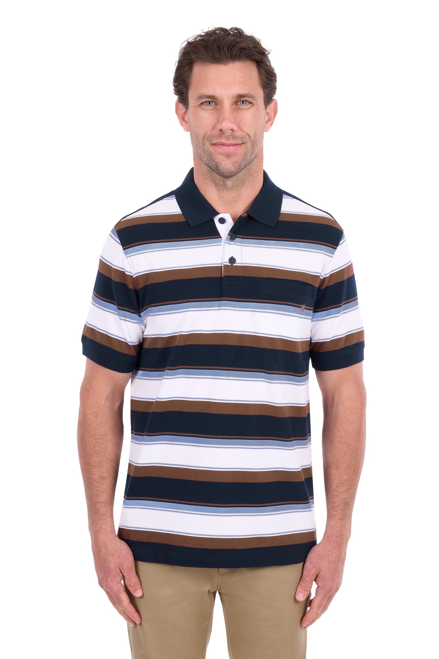 Thomas Cook Men's Randy 1 Pocket Short Sleeve Polo – Navy/Rust
