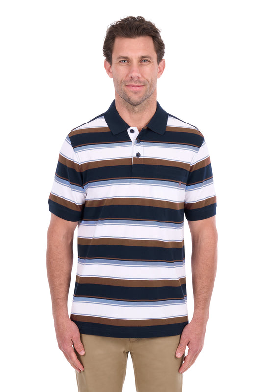 Thomas Cook Men's Randy 1 Pocket Short Sleeve Polo – Navy/Rust