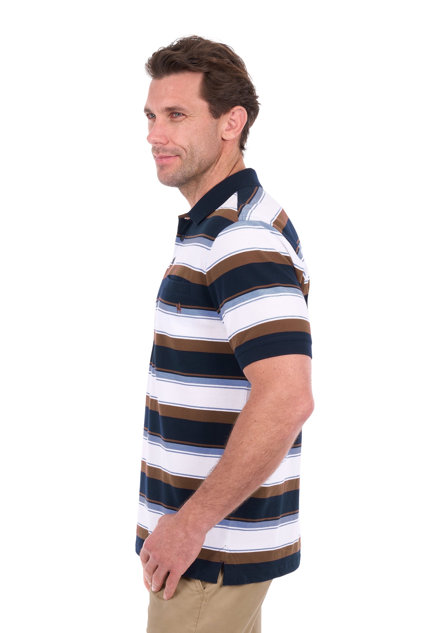 Thomas Cook Men's Randy 1 Pocket Short Sleeve Polo – Navy/Rust