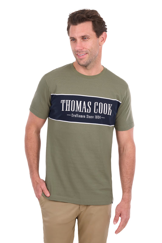 Thomas Cook Jay Men's Short Sleeve T-Shirt – Olive/Navy