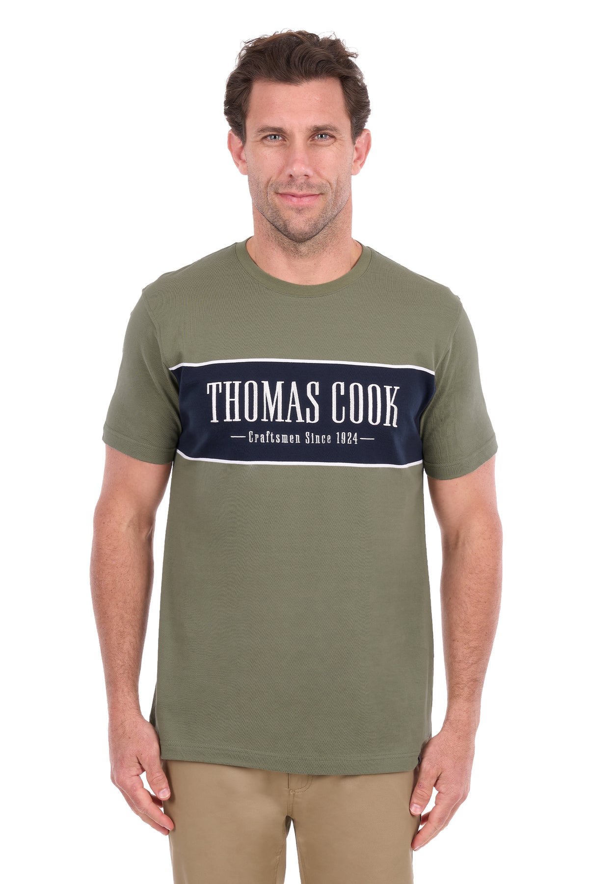 Thomas Cook Jay Men's Short Sleeve T-Shirt – Olive/Navy
