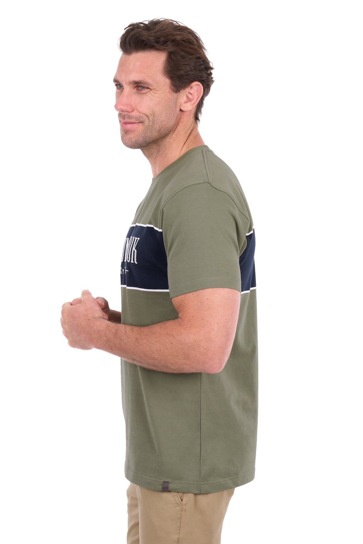 Thomas Cook Jay Men's Short Sleeve T-Shirt – Olive/Navy