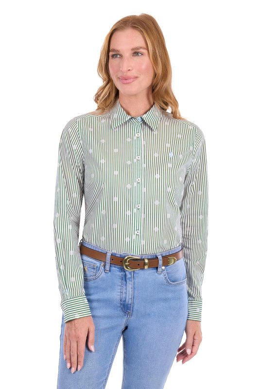Thomas Cook Jade Women's Long Sleeve Shirt – Sage/White