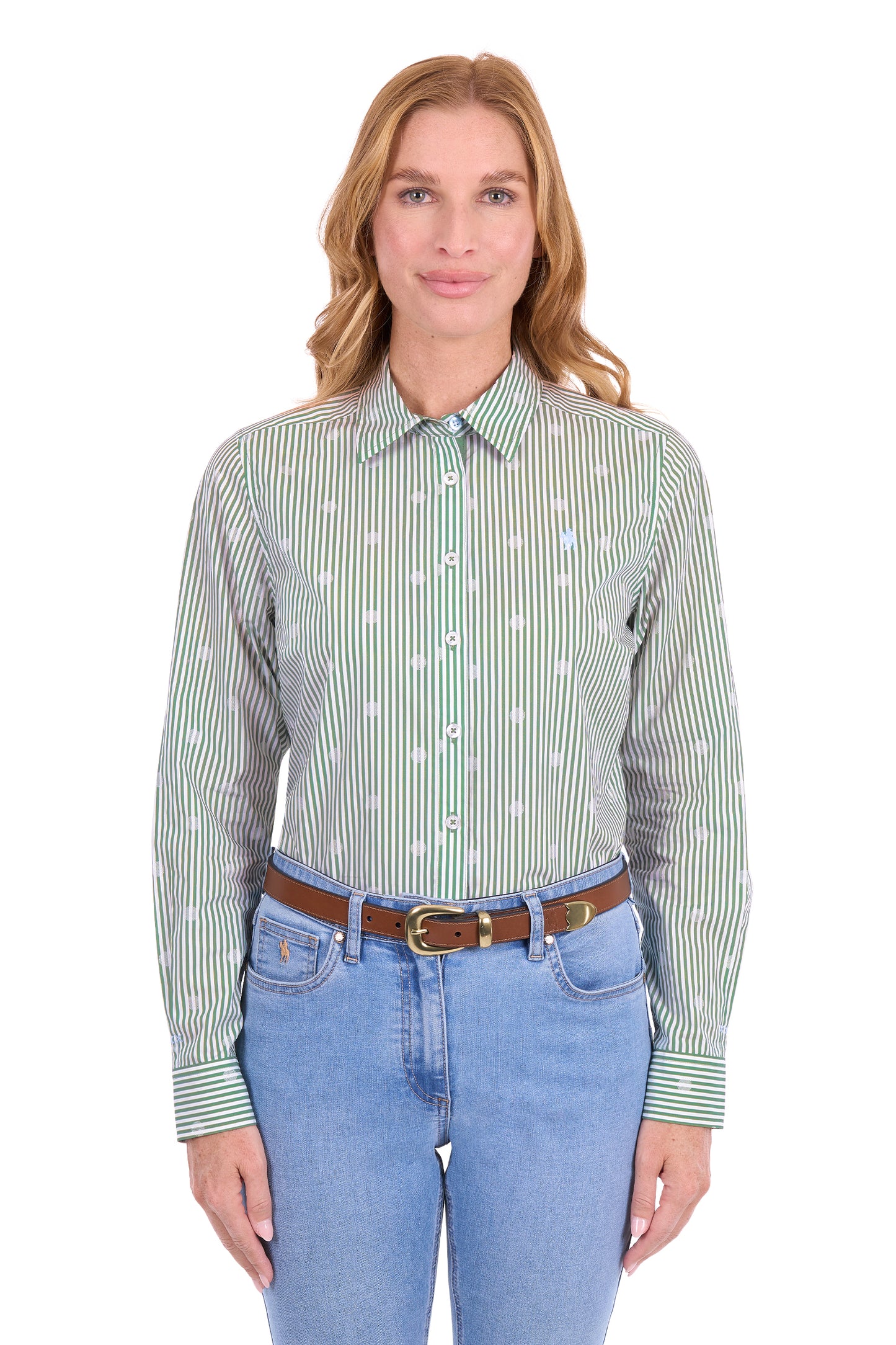 Thomas Cook Jade Women's Long Sleeve Shirt – Sage/White