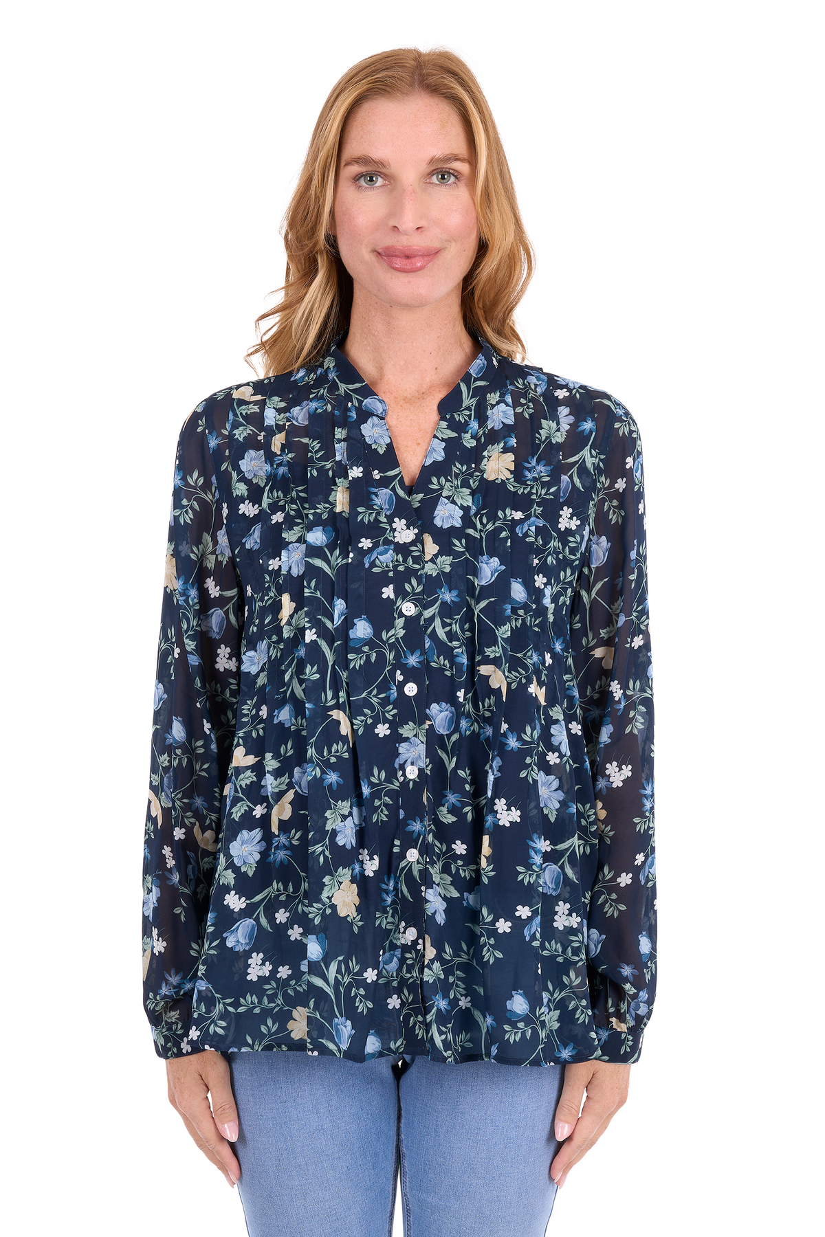 Thomas Cook Women’s Melissa Long Sleeve Blouse – Blue Multi