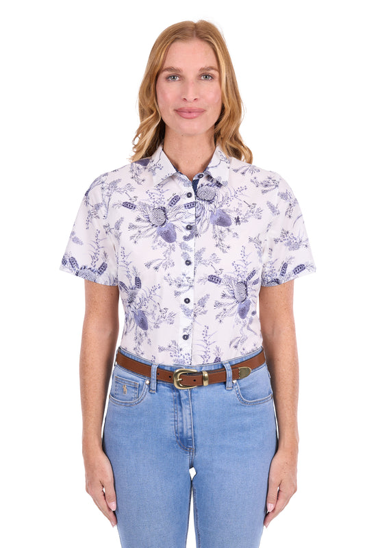Thomas Cook Mia Women's Short Sleeve Shirt – Navy/White
