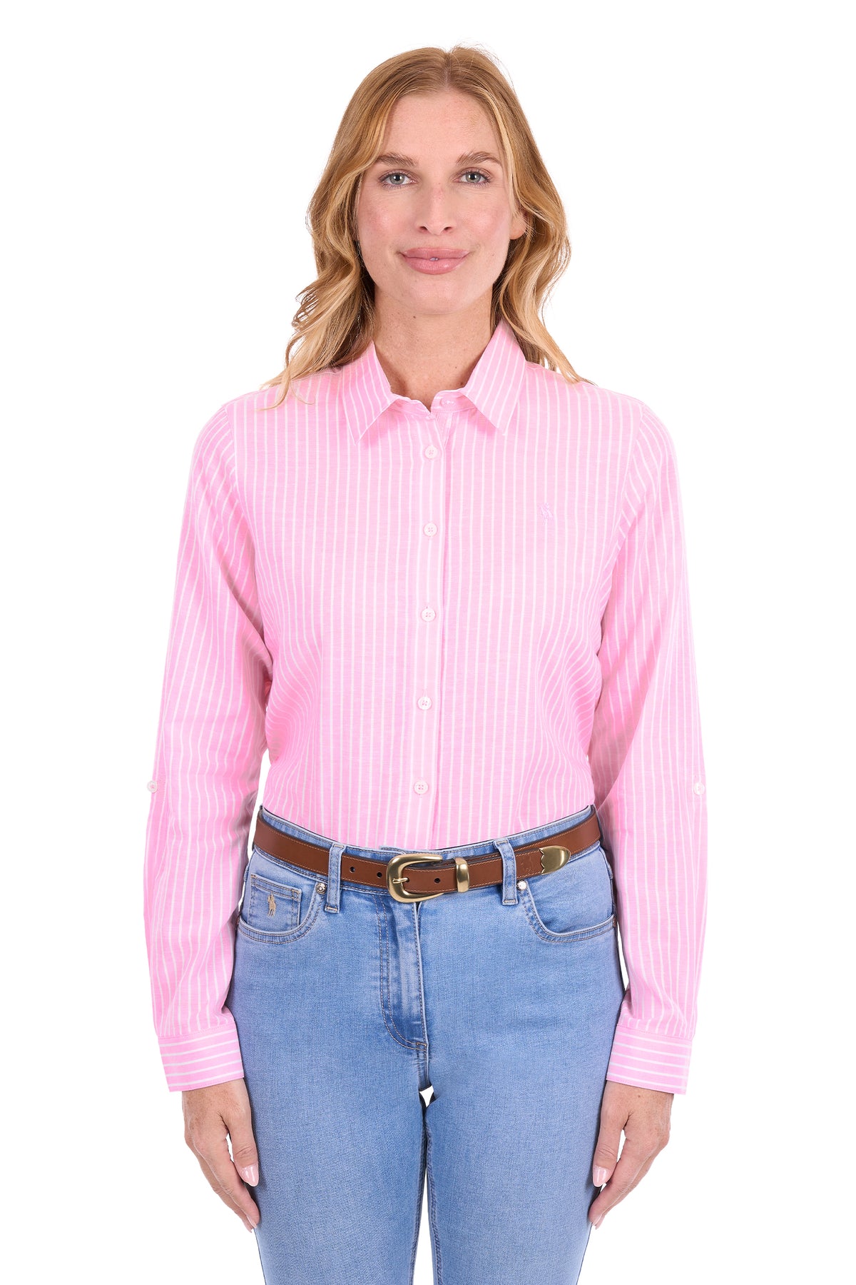 Thomas Cook Women's Penny Long Sleeve Shirt - Rose Pink/White