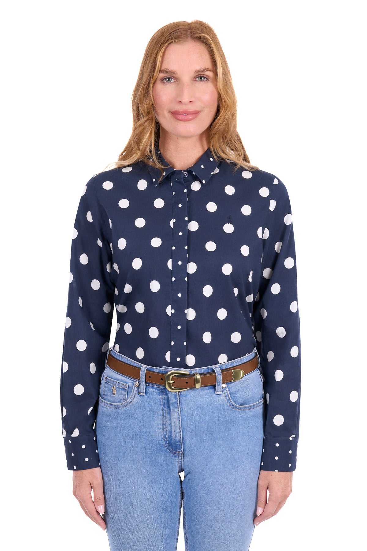 Thomas Cook Women’s Alyssa Long Sleeve Shirt – Navy/White
