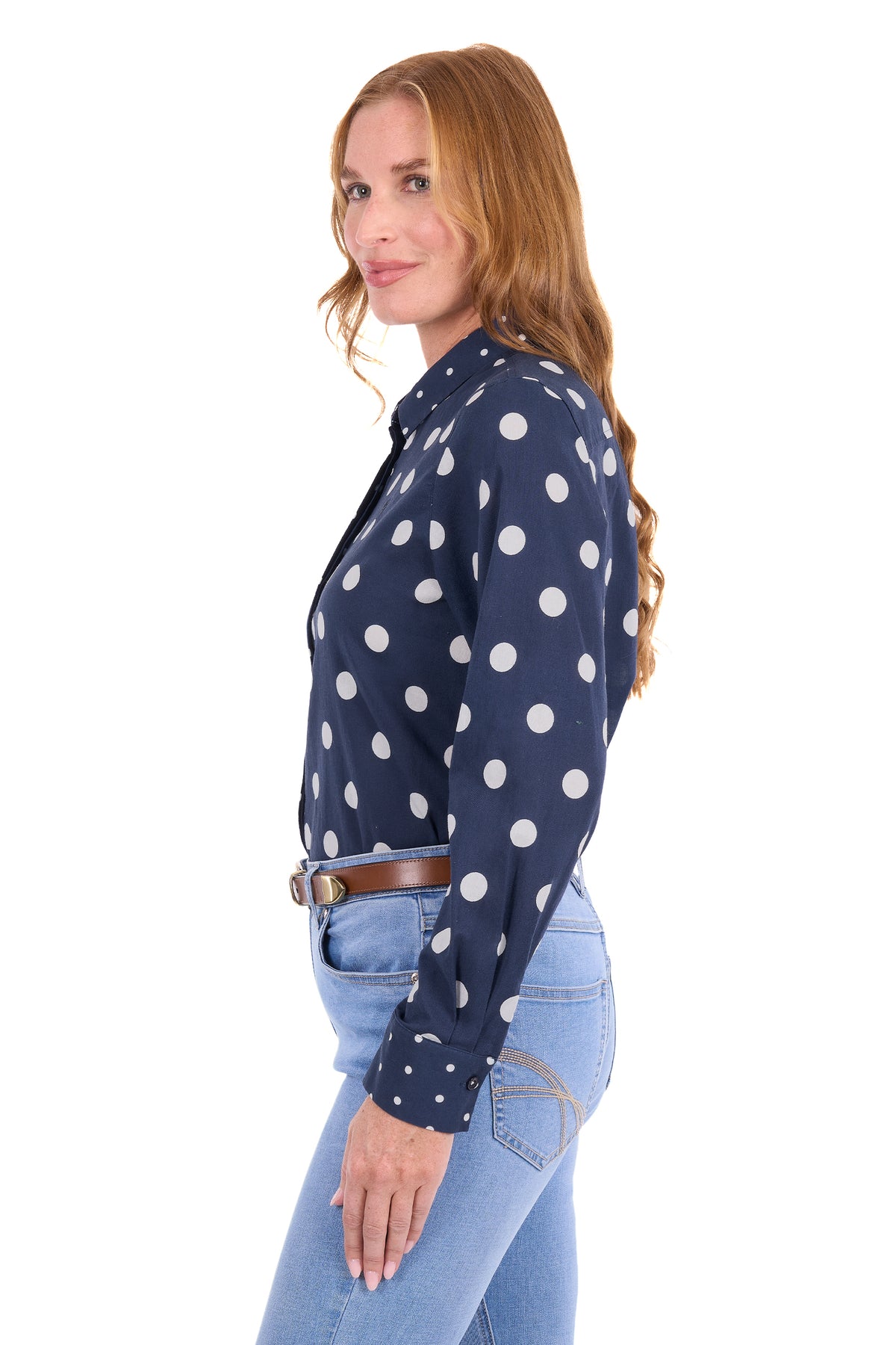 Thomas Cook Women’s Alyssa Long Sleeve Shirt – Navy/White