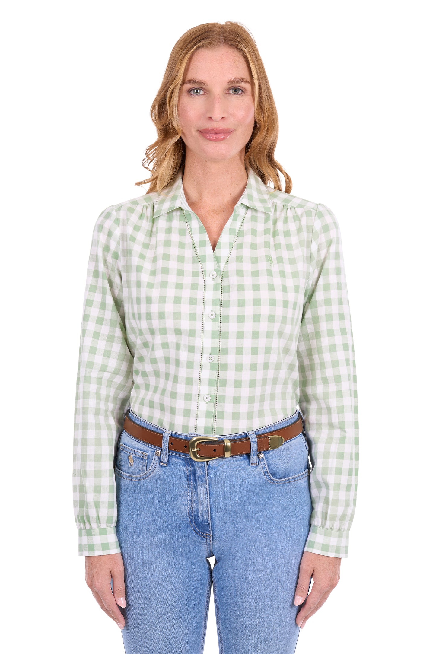 Thomas Cook Women's Dimity Long Sleeve Shirt - Mint/White