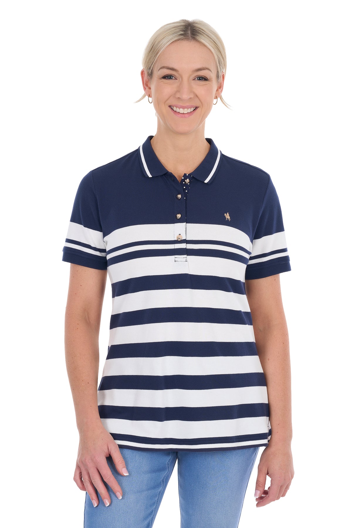 Thomas Cook Women’s Blaire Short Sleeve Polo Shirt – Navy/White