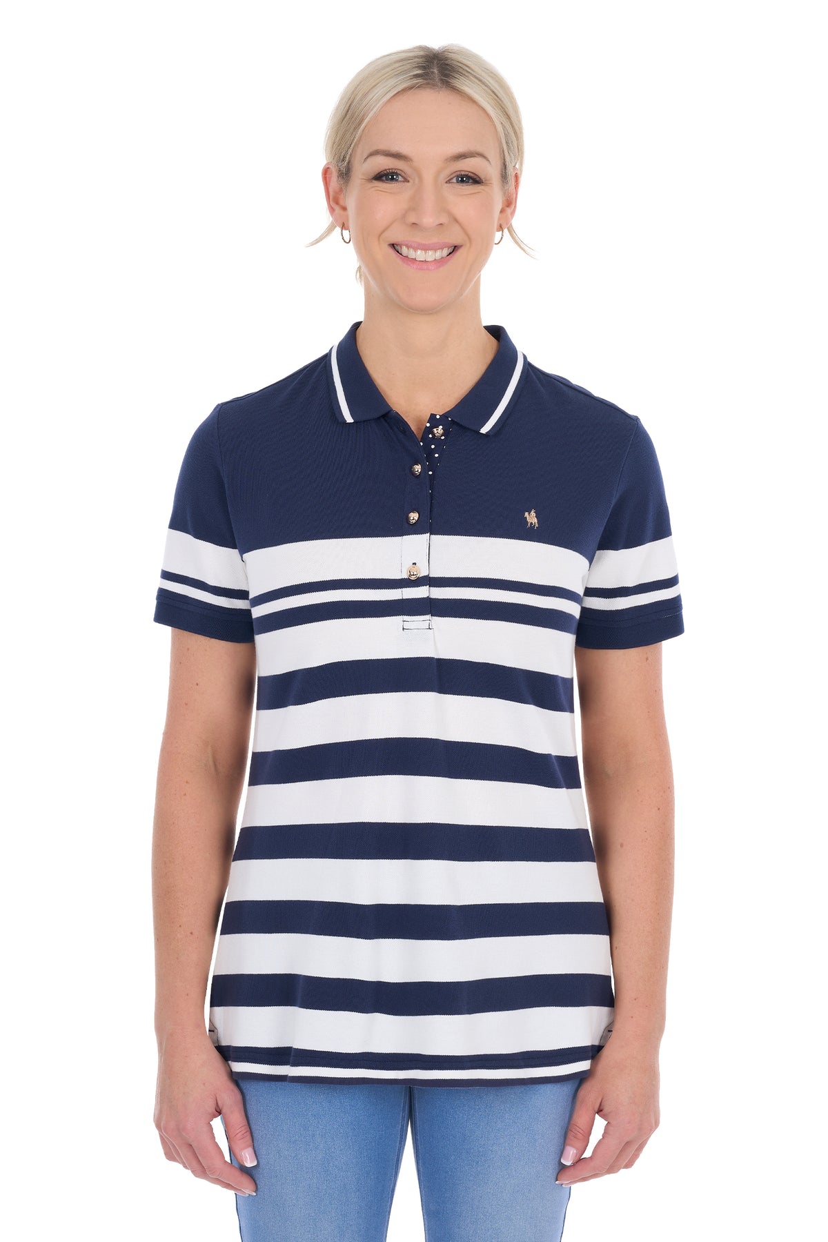 Thomas Cook Women’s Blaire Short Sleeve Polo Shirt – Navy/White
