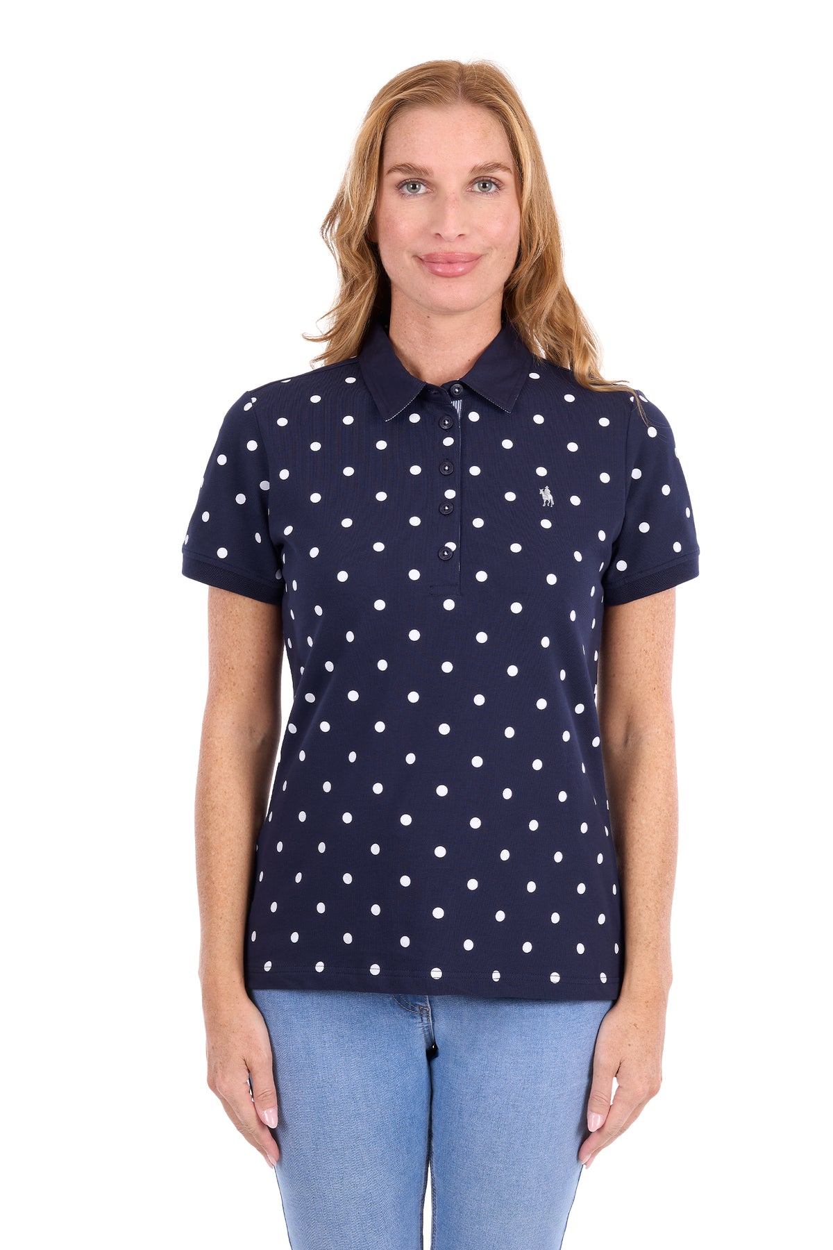Thomas Cook Women’s Tammy Short Sleeve Polo Shirt – Navy/White