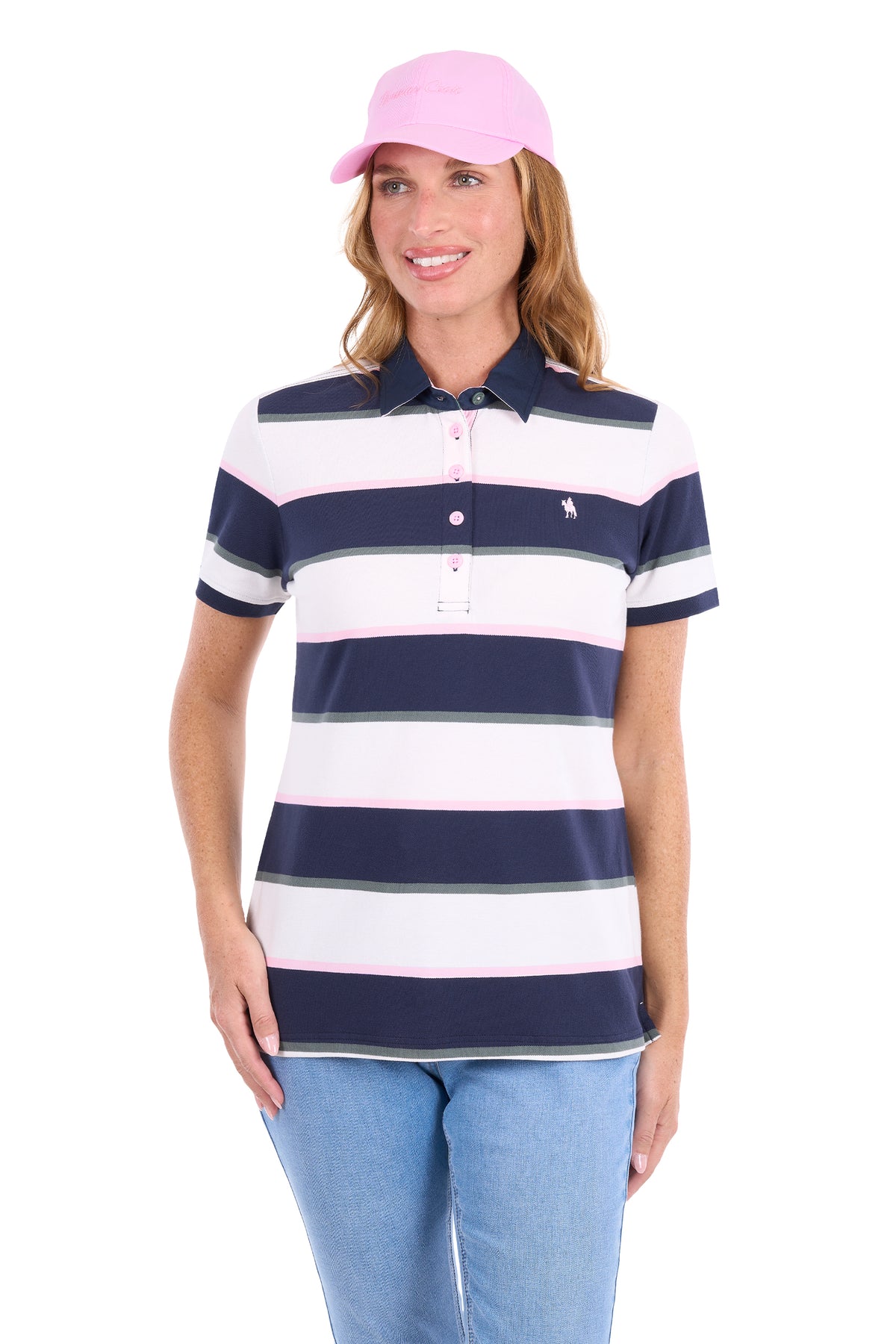 Thomas Cook Women’s Beth Short Sleeve Polo Shirt – Navy/Multi