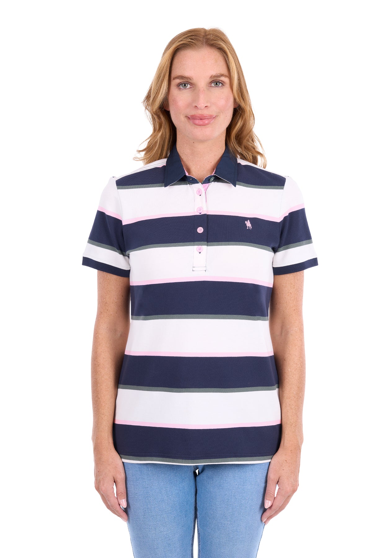 Thomas Cook Women’s Beth Short Sleeve Polo Shirt – Navy/Multi