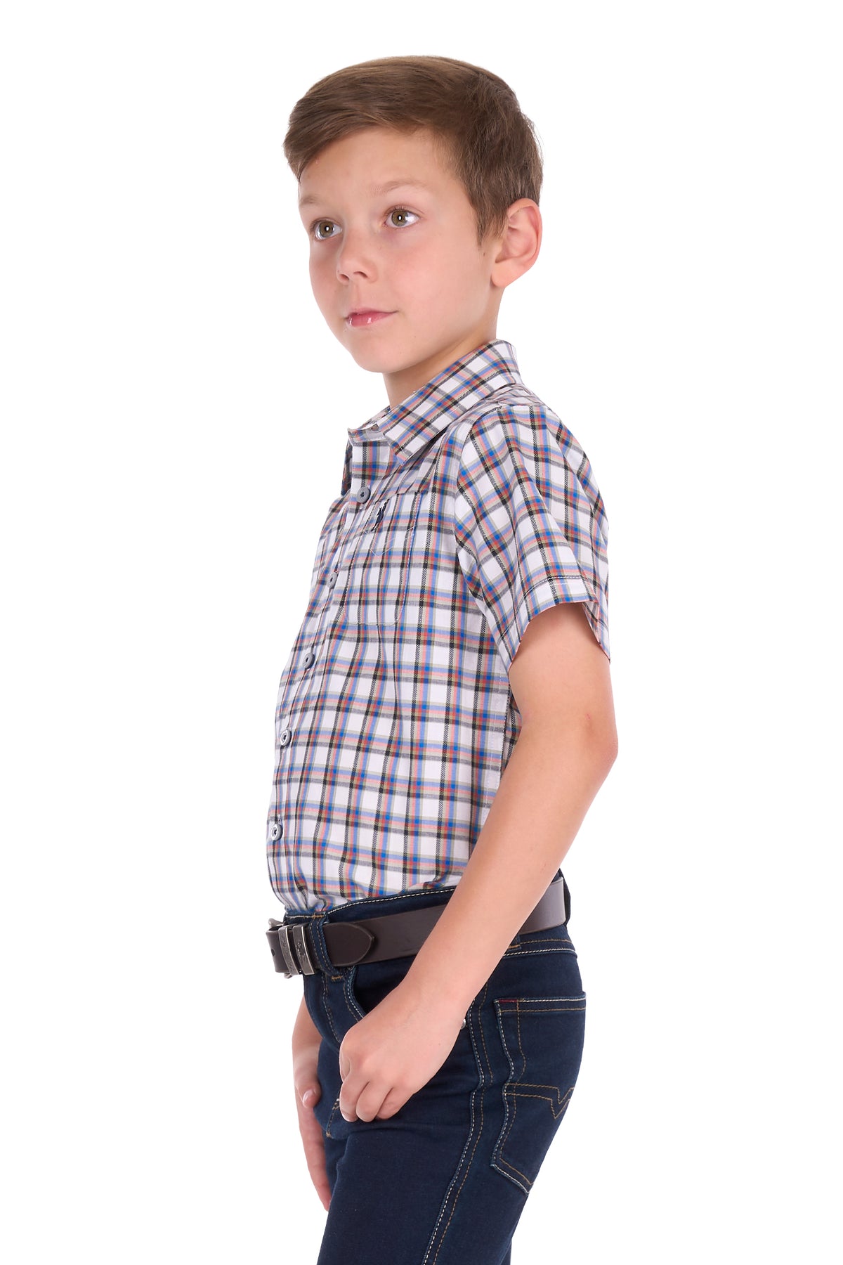 Thomas Cook Boys Arlo 1 Pocket Short Sleeve Shirt - Royal/Multi