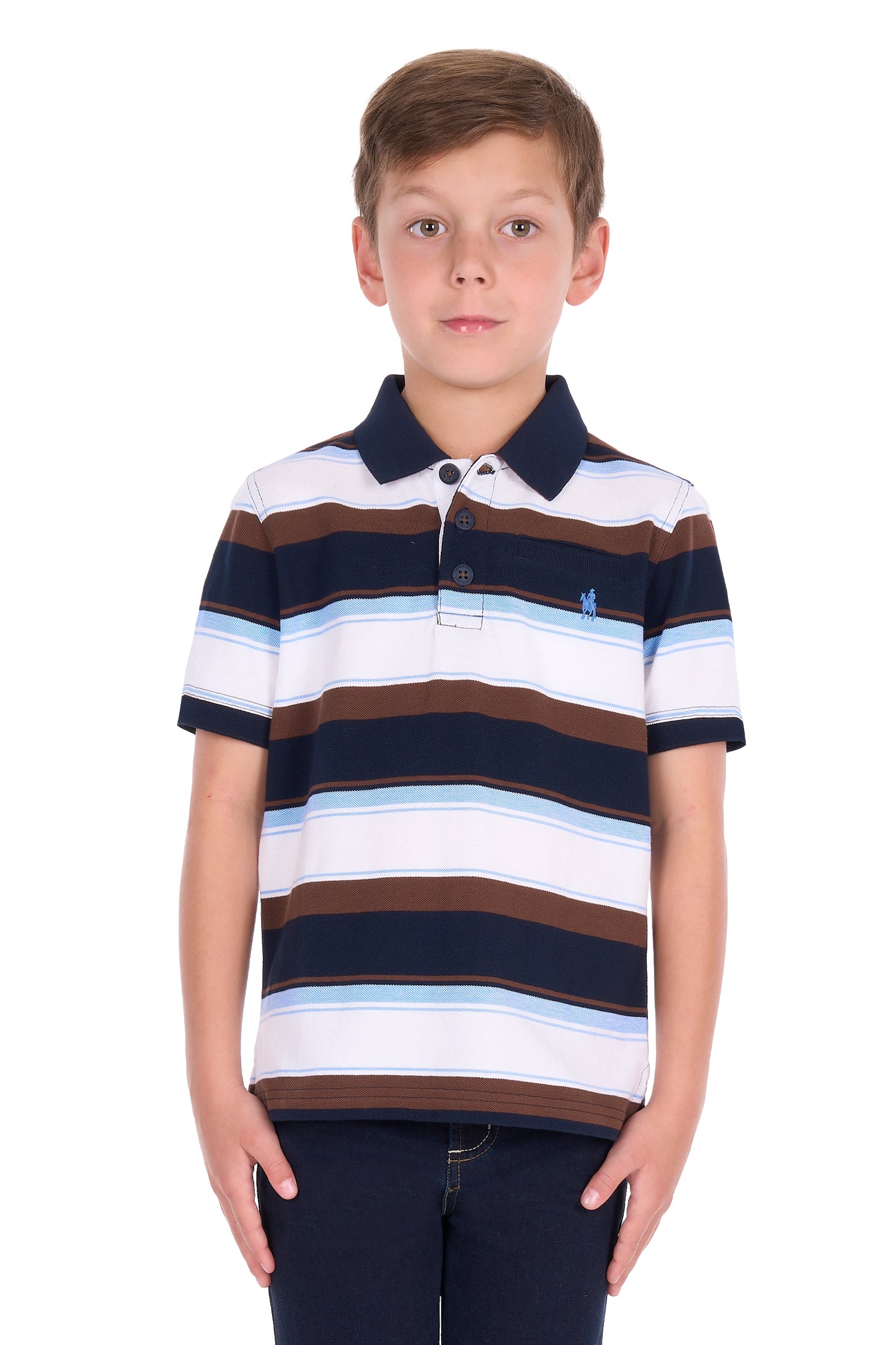 Thomas Cook Boys Randy 1 Pocket Short Sleeve Polo – Navy/Rust