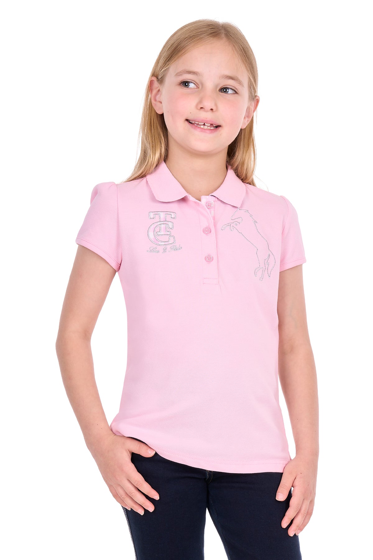 Thomas Cook Girls’ Daisy Short Sleeve Polo Shirt – Pale Pink