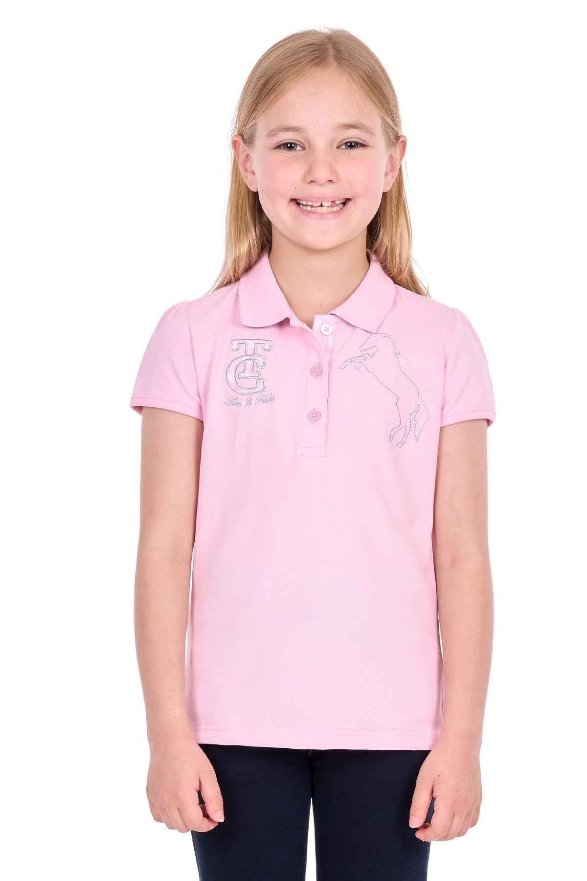 Thomas Cook Girls’ Daisy Short Sleeve Polo Shirt – Pale Pink
