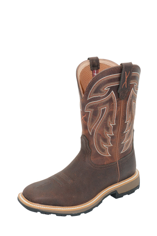 Twisted X Mens 11 Ultralite Work - Chocolate/burnt Brown