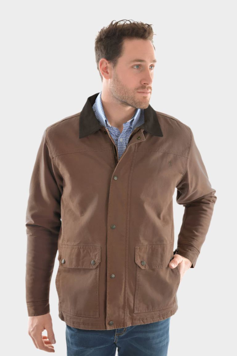 THOMAS COOK MENS CANVAS JACKET (DARK TAN)
