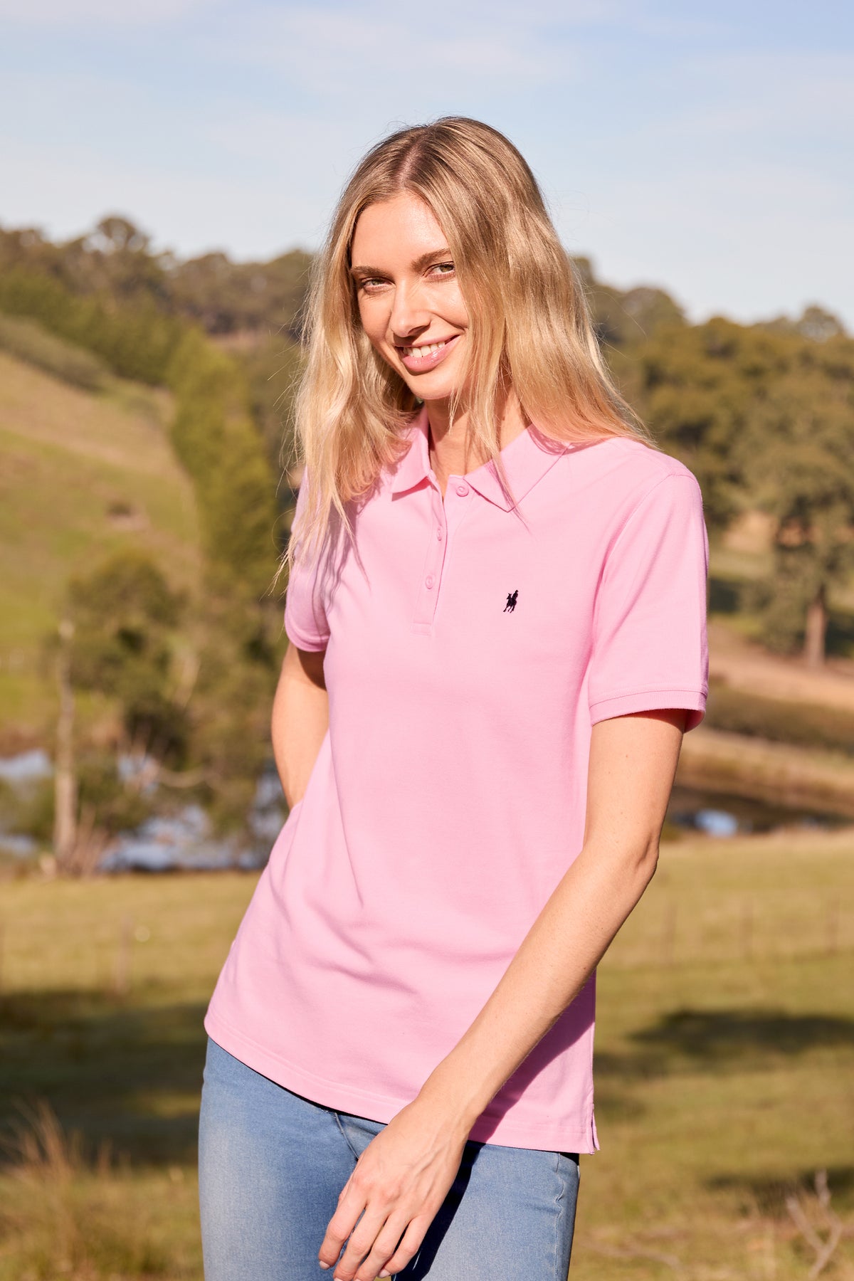 Thomas Cook Womens Classic Stretch Short Sleeve Polo - Pale Pink